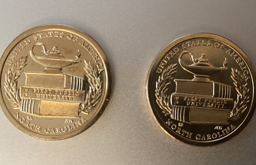 USA: American Innovation 1 Dollar Coin 2021, North Carolina, Set aus Mint D + Mint P