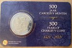 2 Euro Gedenkmünze 2021 aus Belgien, 500 Jahre Charles V. Münzen, Coincard