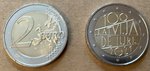2 Euro Gedenkmünze 2021 aus Lettland, 100 Jahre Latvija de Iure, bfr