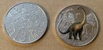 Österreich: 3 Euro Gedenkmünze 2021, Super Saurier, Argentinosaurus, nachleuchtend