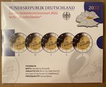 2 Euro Sammlermünzenset 2022 aus Deutschland, Thüringen, spiegelglanz (PP)