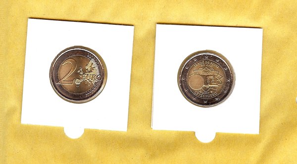 2 Euro Gedenkmünze 2007 aus Luxemburg, römische Verträge, bfr