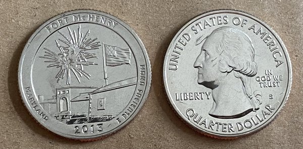 USA: Fort McHenry National Monument and Historic Shrine Quarter 2013, Maryland, Mint S