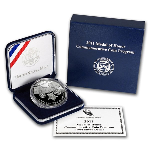 USA: Silber Dollar 2011, Medal of Honor - Tapferkeitsmedaille, Proof (PP)