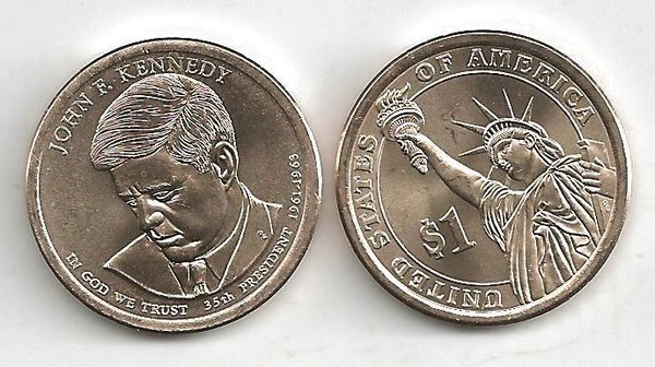 USA: Presidential 1 Dollar Coin 2015, John F. Kennedy, Mint P