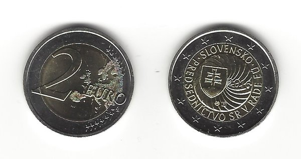 2 Euro Gedenkmünze 2016 aus Slowakei, EU-Ratspräsidentschaft, bfr