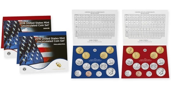 USA: United States Mint Uncirculated Coin Set 2016, Mint D + P