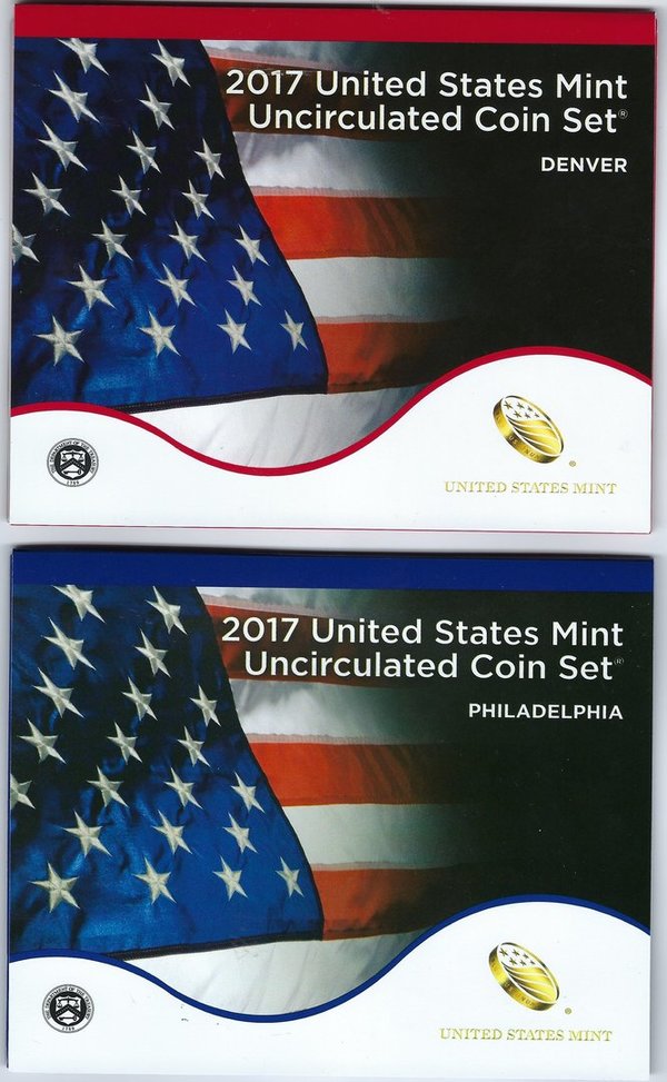 USA: United States Mint Uncirculated Coin Set 2017, Mint D + Mint P