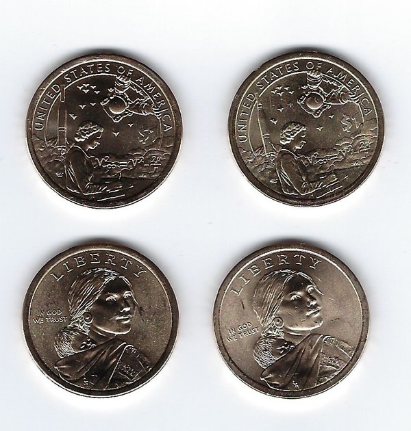 USA: American Native Sacagawea 1 Dollar Coin 2019, Mary Golda Ross, Mint D + P
