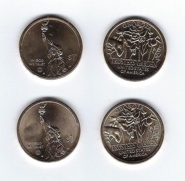 USA: American Innovation 1 Dollar Coin 2019, Georgia, Mint D + P