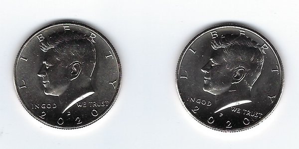 USA: Kennedy Half Dollar Coins 2020, Mint D + P