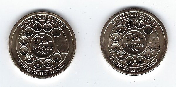 USA: American Innovation 1 Dollar Coin 2020, Massachusetts, Mint D + P
