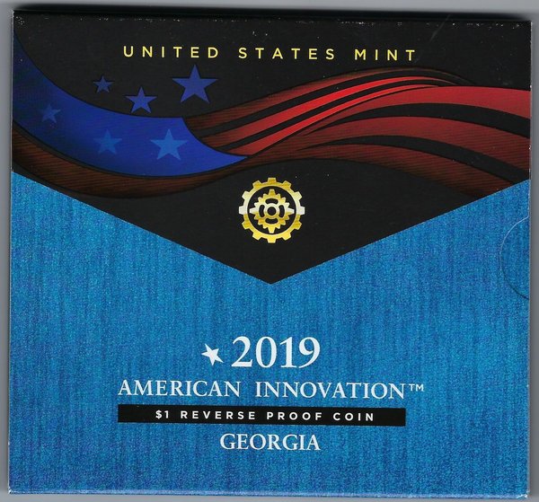 USA: American Innovation 1 Dollar Reverse Proof Coin 2019, Georgia
