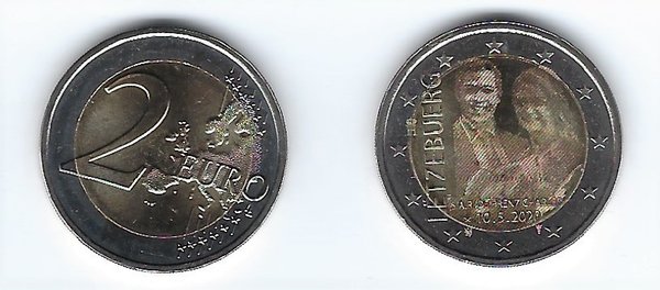 2 Euro Gedenkmünze 2020 aus Luxemburg, Prinz Charles, Foto, bfr
