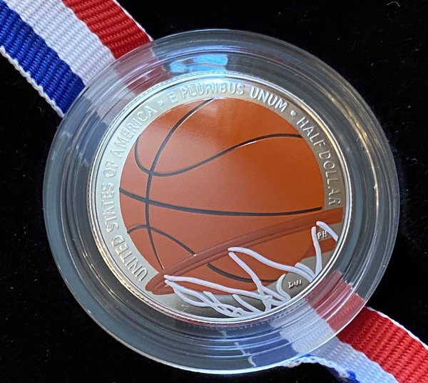 USA: Half Dollar 2020, Basketball Hall of Fame, Colorized, Proof (PP)