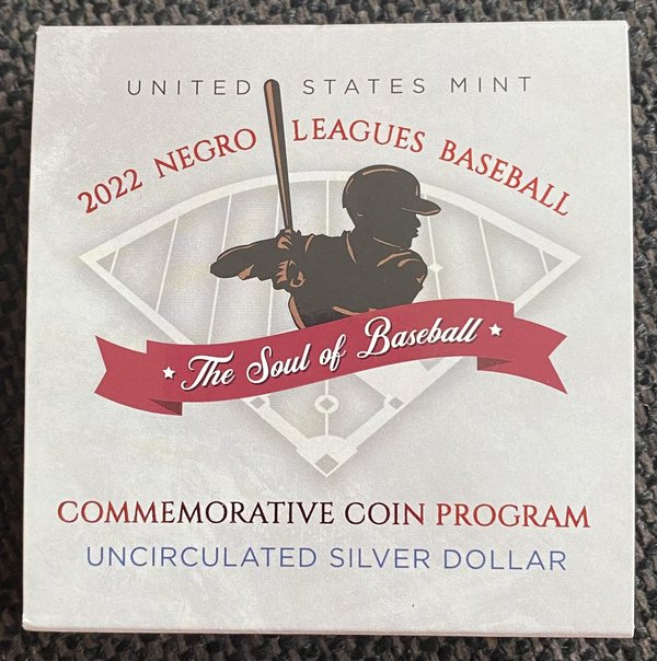 USA: Silber Dollar 2022, Negro Leagues Baseball, uncirculated (st)