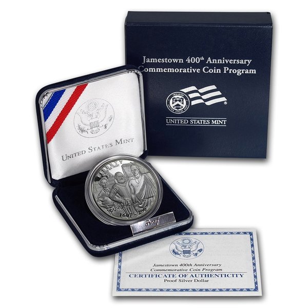 USA: Silber Dollar 2007, Jamestown 400th Anniversary, Proof (PP)
